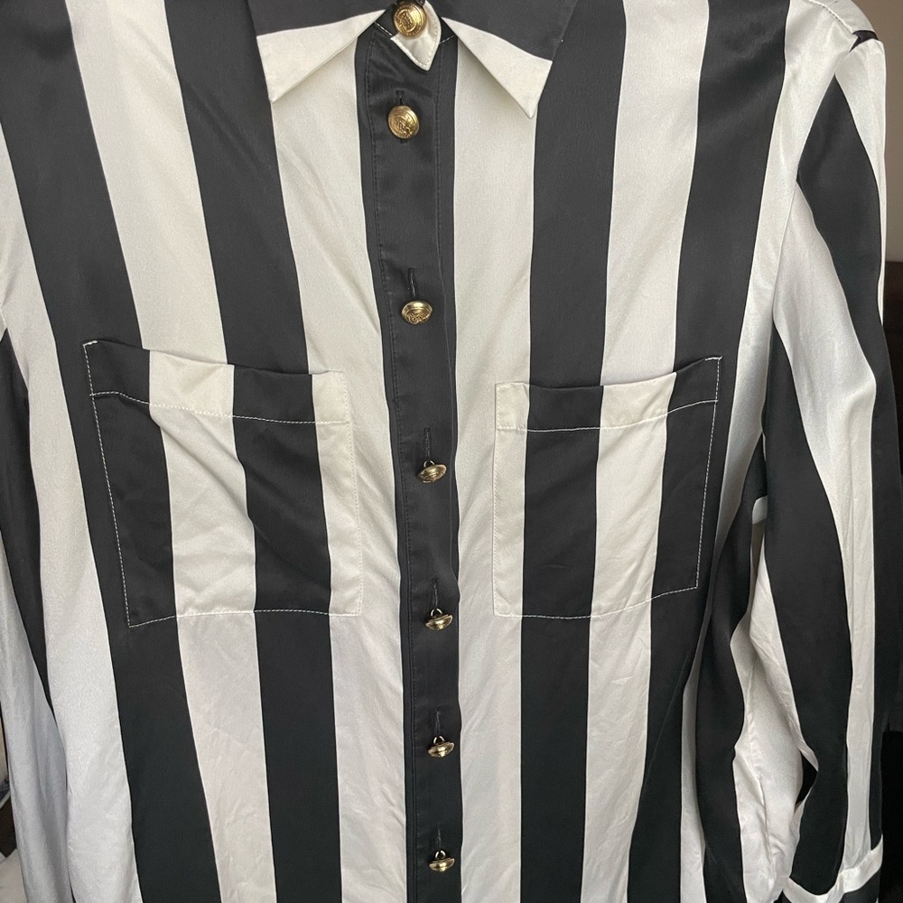 Balmain x H&M Black and White Striped Blouse - Picture 2 of 6